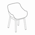  krzesło kubełkowe plastikowe podstawa drewniana
 Baltic Basic BL1P14