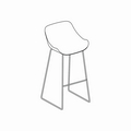 high stool Baltic Basic BL1P24H bar stool sledge base