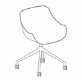 krzesło kubełkowe plastikowe podstawa aluminiowa Baltic Basic BL1PP19K podstawa czteroramienna z kółkami