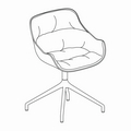 chair swivel base Baltic Soft Duo BL5P19 aluminum base