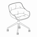 chair swivel base Baltic Soft Duo BL5P19K aluminum base with castors