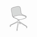  chair polished aluminium base Baltic 2 Remix BLK3PP19