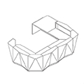 modułowa lada recepcyjna Alpa Narożna z niższym modułem 