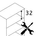  archivador Standard 32 cm de espacio entre baldas (requiere montaje)