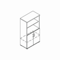 regał z szafką Basic 4 OH 