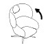 armchair with headrest swivel base Grand Grace GRF03 high backrest, backrest tilt mechanism