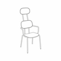 krzesło z zagłówkiem New School N2N01 podstawa czworonożna