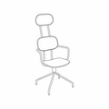 krzesło z zagłówkiem New School N2N07 podstawa czteroramienna