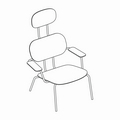  fotel z zagłówkiem ze sklejki New School Lounge N5NL01