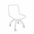 krzesło konferencyjne Shila  SHS07K podstawa czteroramienna z kółkami