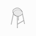high stool upholstered Team TE11HF kitchen stool