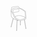 chair 4-legged base Ultra UFP16 seat with cushion, 4-legged base