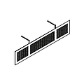  UR15 Panel frontal metálico para escritorios de 1600 mm