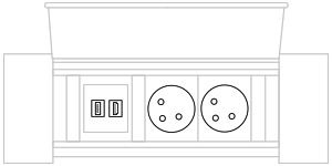 Mediabox M06H EU (2x230V, 1xUSB A, 1xUSB C, 1xHDMI) x 2