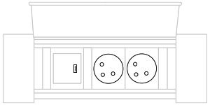 Mediabox M06 EU (2x230V, 1xUSB A, 1xUSB C) x 2