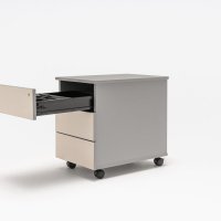 kontenerek Color: beżowy, aluminium satinato