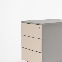 kontenerek Color: beżowy, aluminium satinato