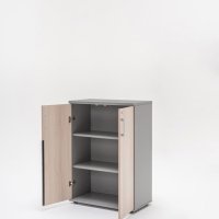 szafa Standard: dąb szary, aluminium satinato