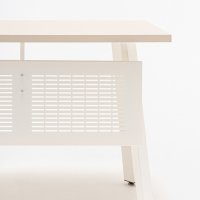 biurko jednostanowiskowe Ogi A: beżowy mat, RAL9010