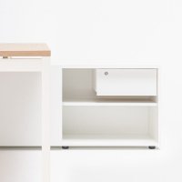 biurko jednostanowiskowe Ogi Y: dąb kanadyjski, RAL9010