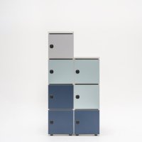 Locker Standard: aluminium satinato, błękitny mat, błękitny pruski mat