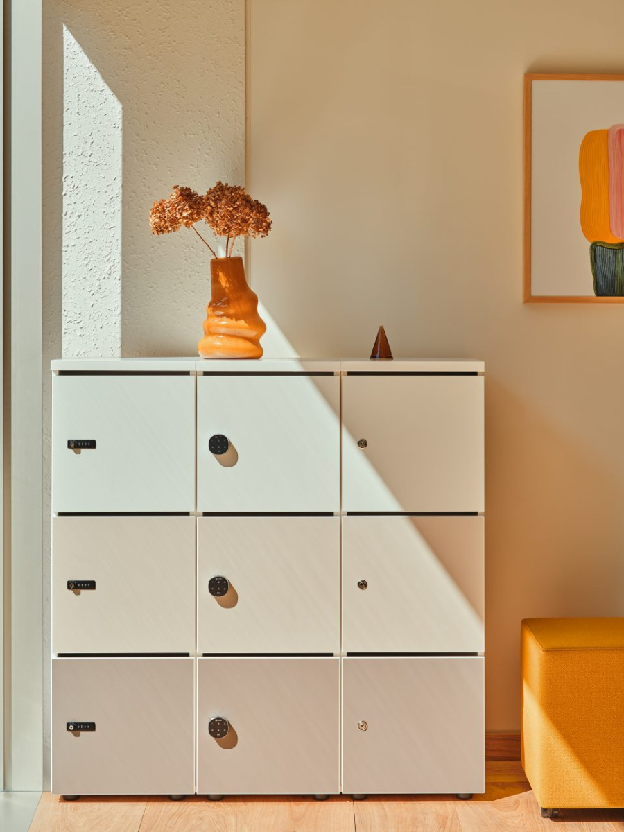 Locker Standard: beżowy mat, truflowy mat, biały pastel