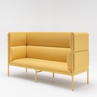 Sofa z wysokim oparciem Stilt Tkanina: Synergy Kolor: LDS44 Kolor podstawy: M029