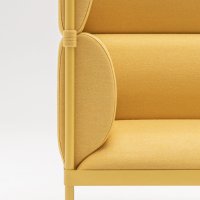 Sofa z wysokim oparciem Stilt Tkanina: Synergy Kolor: LDS19 Kolor podstawy: M030