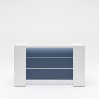 Valde: biały pastel, błękit pruski mat